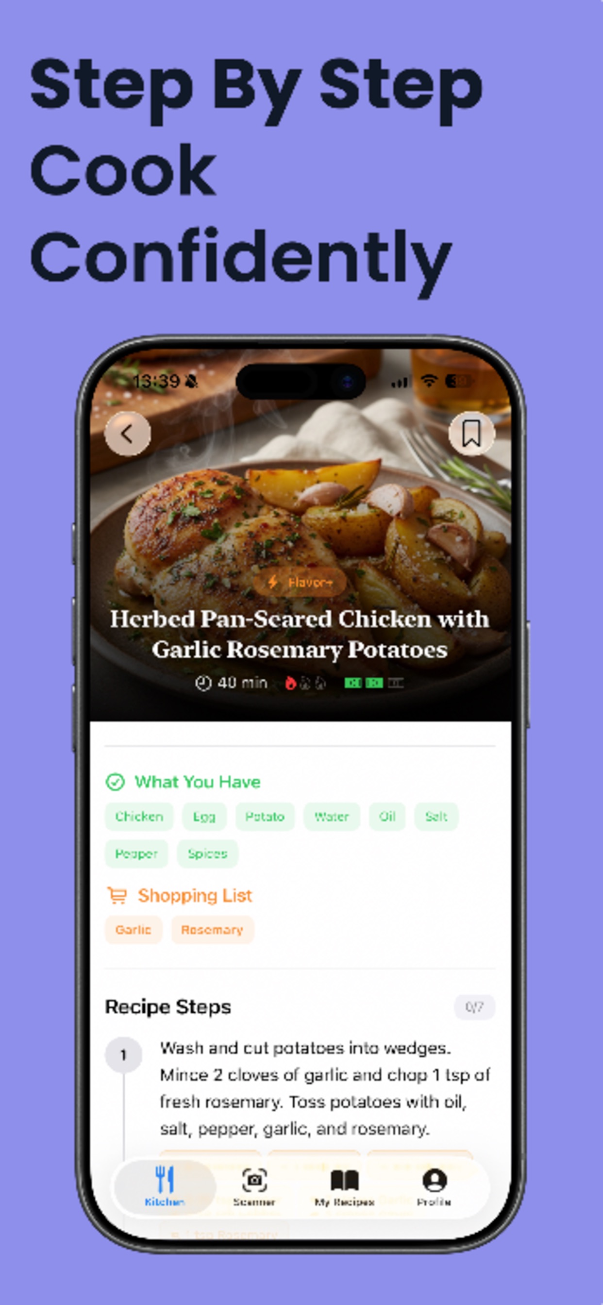 Zesty recipe screen
